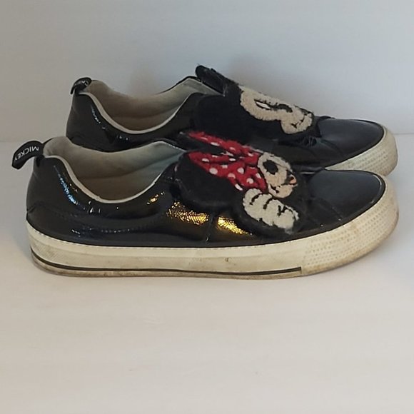 ZARA KIDS | DISNEY Mickey and Minnie Mouse Patent Sneakers Black EUR 38 US 7.5 - Picture 2 of 11
